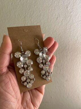 Sparkling Clear Crystal Drop Earrings - Women's Jewelry